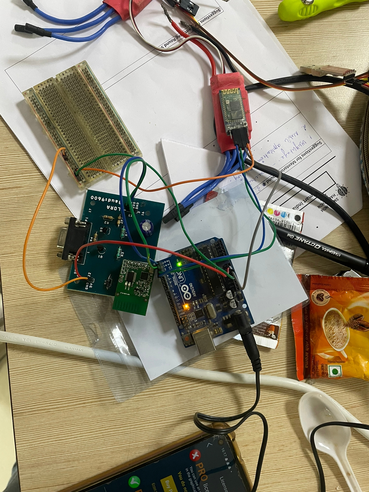 Arduino and LoRa communication circuit